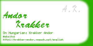 andor krakker business card